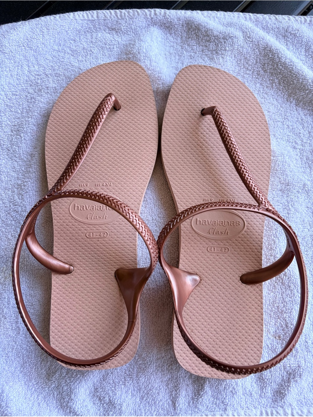Havaianas Metallic Rose Gold Slim Women's Sandals 41-42
